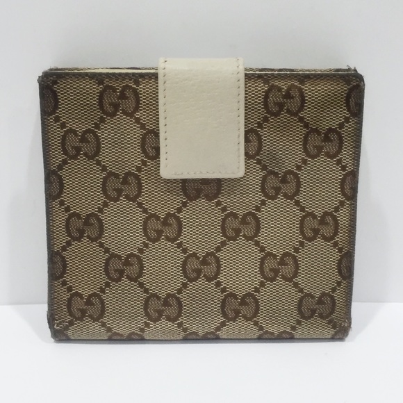 Gucci Eclipse brown monogram canvas off white leather compact wallet - Picture 3 of 12